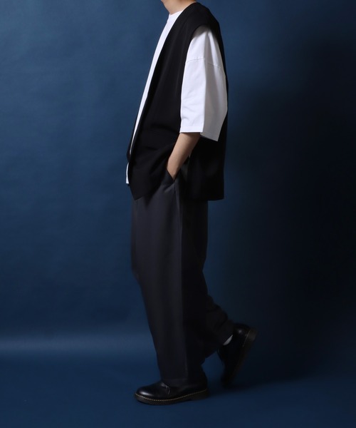 ANPAS（アンパス） ベスト ジレ Drape Twill Fabric Oversized No