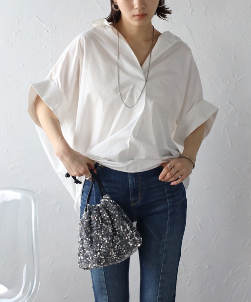 ブラウス シャツ シアーデニムスキッパーシャツ レディース ANOTHER BRANCH OLIVE des ブラウス シャツ 「新色追加