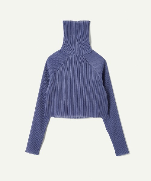 leinwände Pleats Turtleneck Cropped Top leinwande tシャツ Pleats Turtleneck Cropped Top レディース