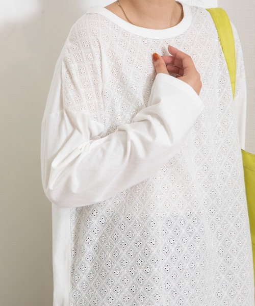 POU DOU tシャツ フロントエンブロイダリートップス レディース