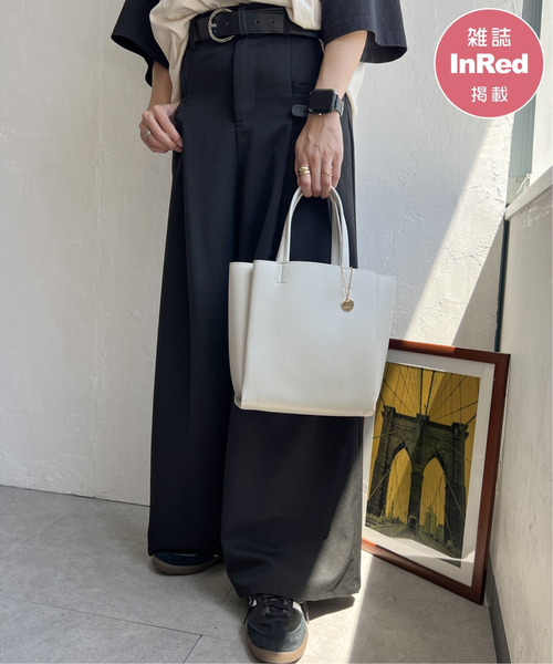 ikka トートバッグ 「雑誌InRed11月号掲載」GOKU楽PU三層ミニトート