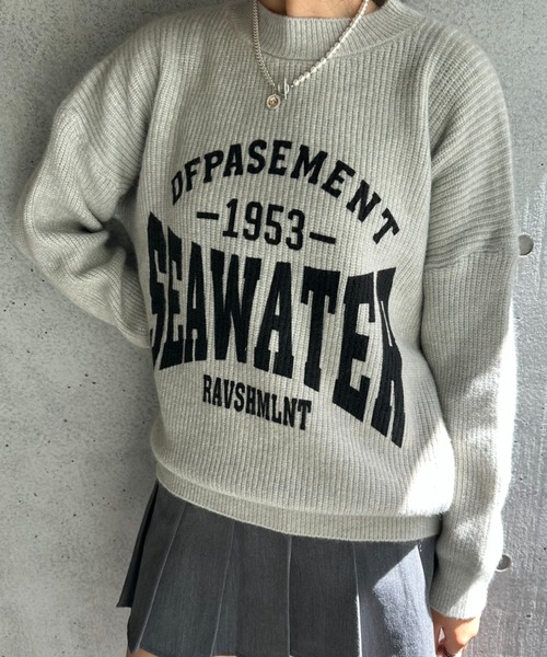 Sibra（シブラ） ニット セーター アルファベットラウンドネック