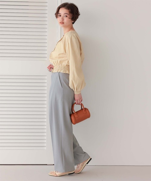 titivate スラックス パンツ インタックセンタープレスワイド
