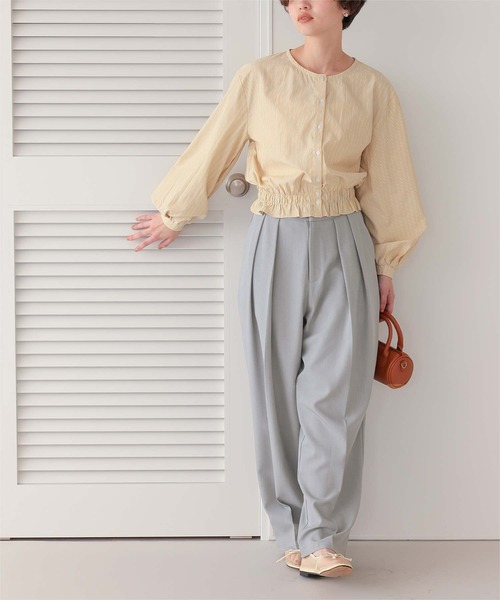 tyty 直接受渡し titivate スラックス パンツ インタックセンタープレスワイド