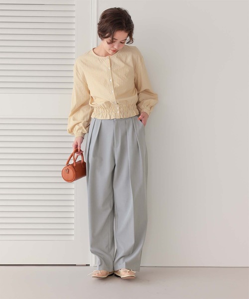 titivate スラックス パンツ インタックセンタープレスワイド