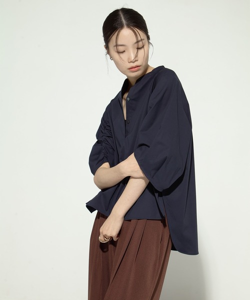 ブラウス シャツ 「STUDIOUS/ステュディオス」タックスリーブブラウス レディースの画像