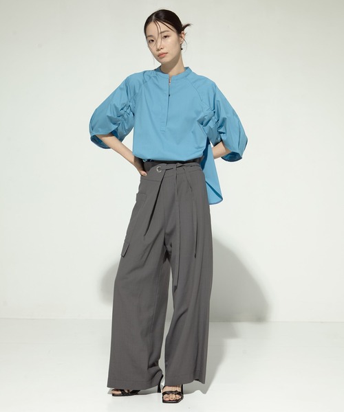ブラウス シャツ 「STUDIOUS/ステュディオス」タックスリーブブラウス レディース STUDIOUS ブラウス シャツ 「STUDIOUS/ステュディオス」タック