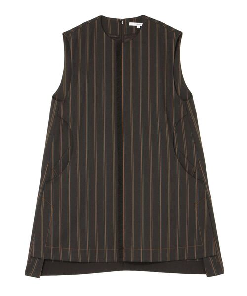 ベスト ジレ MULTI PINSTRIPE LONG VEST / マルチピンストライプロングベスト レディース