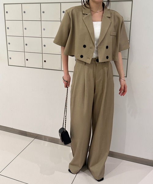 solleim セットアップ クロップドジャケットパンツセットアップ
