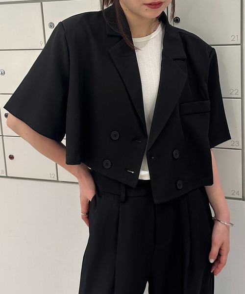 solleim セットアップ クロップドジャケットパンツセットアップ