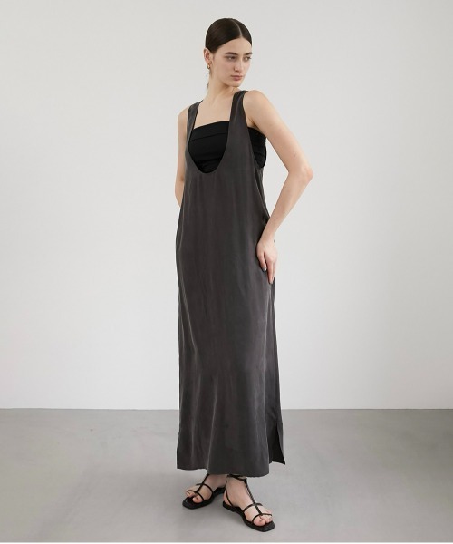 ワンピース 「LA PEAU DE GEM」2WAY Uネックドレス レディース  