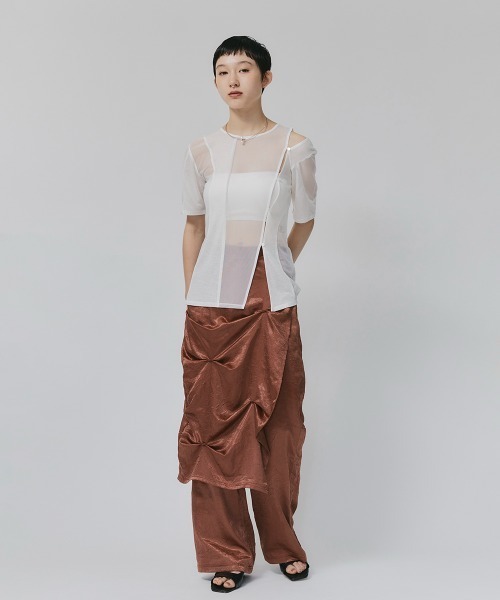 tシャツ 「led.tokyo」SHEER DOCKING TEE/シアードッキングTシャツ レディース セール】【led.tokyo】SHEER DOCKING TEE/シアードッキングT