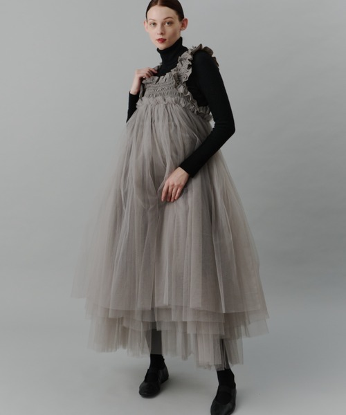 Perna チュールギャザーキャミワンピース セール】チュールギャザーキャミワンピース（ワンピース）｜PERNA