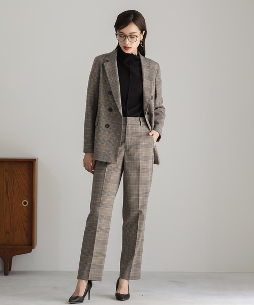 スーツ 「手洗いできる」オータムチェック・ダブルジャケット(総裏地