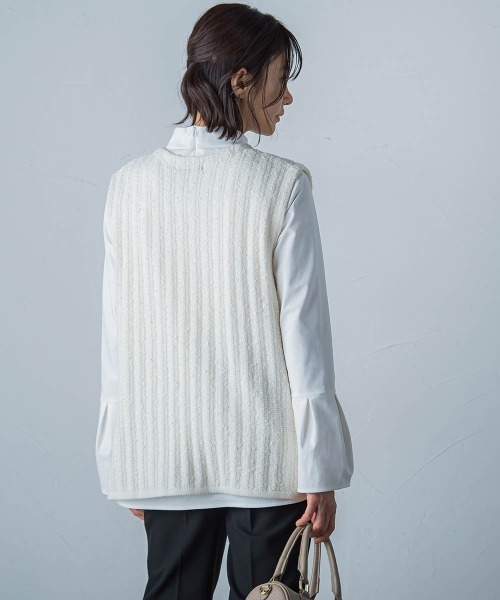 LAUTREAMONT ベスト ジレ ネップツィードベスト「手洗い可能