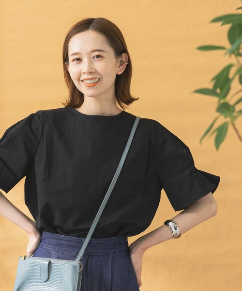 「URBAN RESEARCH ROSSO WOMEN」 半袖ブラウス FREE ブラック レディース URBAN RESEARCH ROSSO WOMEN」 半袖ブラウス FREE ブラック