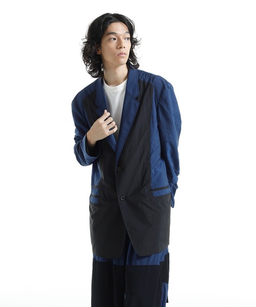 Y's ワイズ カジュアルジャケット 紺 3(M位) 2200124J0084 ワイズフォーメンY's for men コットンセルビッジツイルパッチ