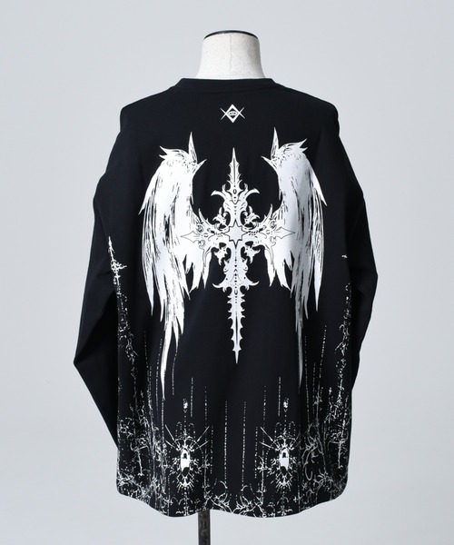 tシャツ 「REFLEM/レフレム」ウイングクロスプリントL/S Tee/ロングスリーブカットソー レディース メンズ REFLEM/レフレム』ウイングクロスプリントL/S Tee/ロング