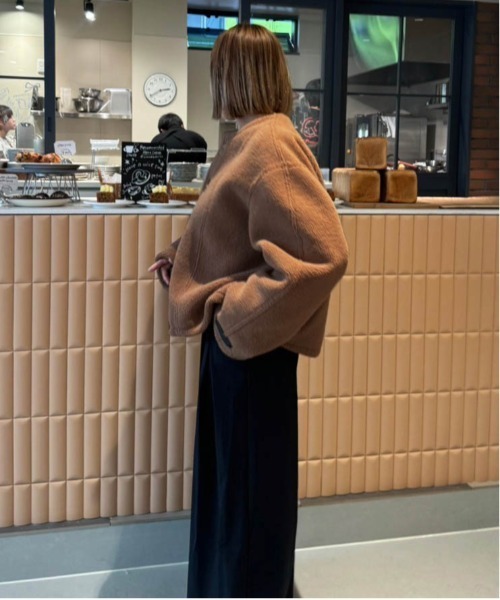 ノーカラーコート コート 「インフルエンサーコラボ」リバーシブル