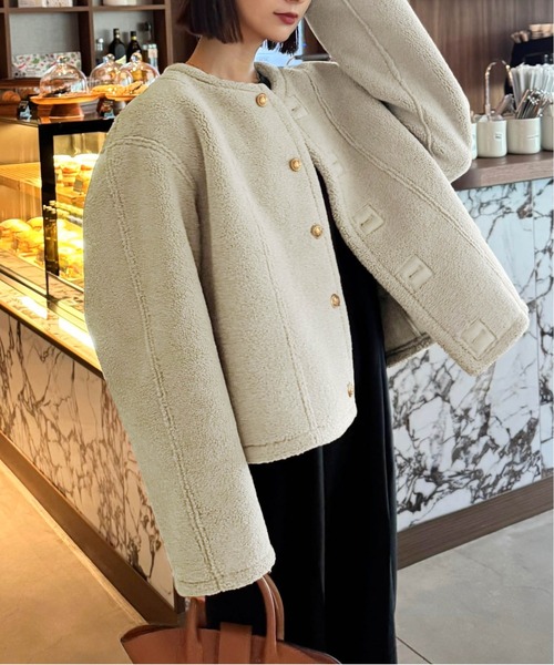 ノーカラーコート コート 「インフルエンサーコラボ」リバーシブル