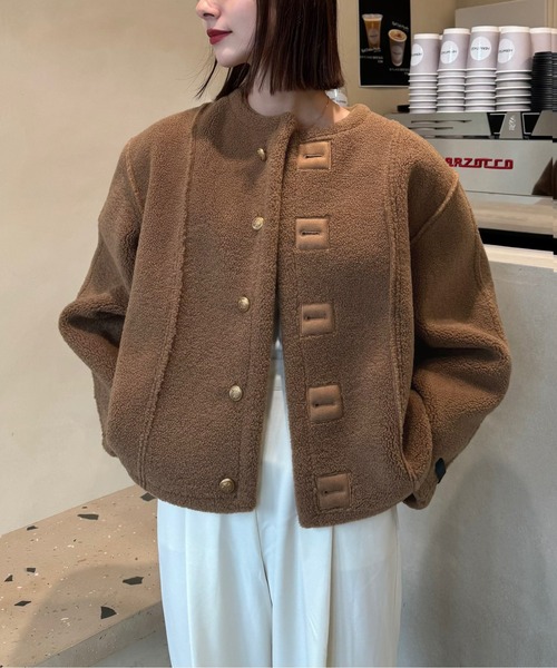 ノーカラーコート コート 「インフルエンサーコラボ」リバーシブル