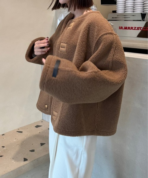 美品　Rnyroom コート　インフルエンサーに人気 ノーカラーコート コート 「インフルエンサーコラボ」リバーシブル