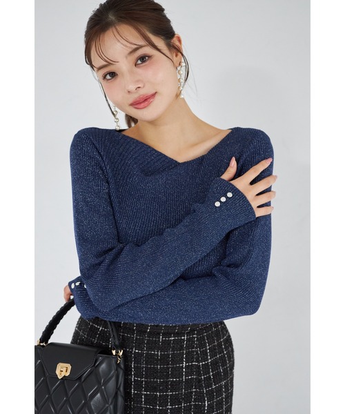 アシンメトリックデザイン ニットセーター tocco closet（トッコ クローゼット） ニット セーター 「ZOZO限定