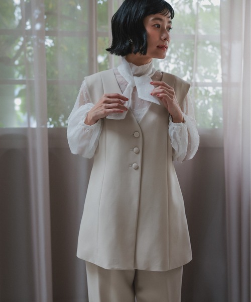 Neina セットアップ 「フォーマル」シアードットブラウスナチュラル