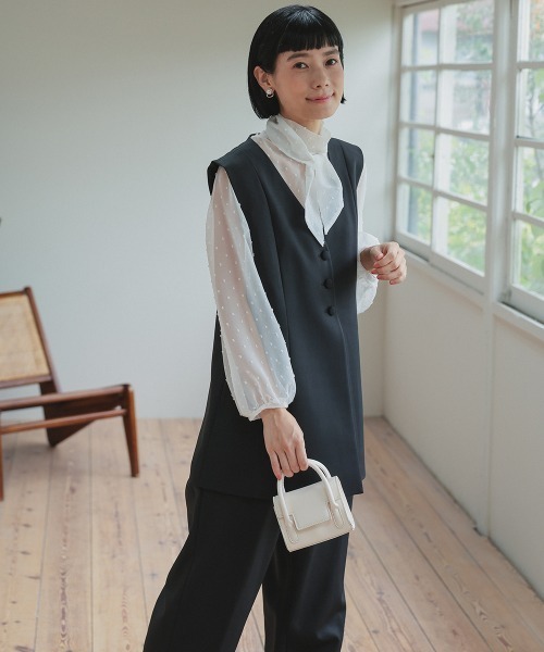 Neina セットアップ 「フォーマル」シアードットブラウスナチュラル