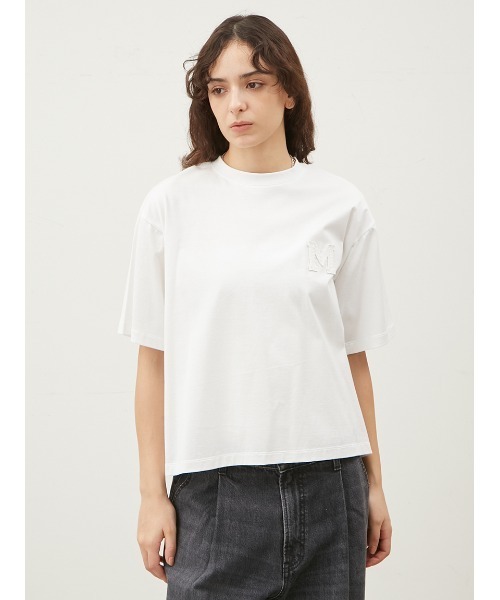 ミラオーウェン、Ｍロゴ2サイズハイラインTシャツ Mロゴ2サイズハイラインTシャツ(カットソー)｜トップス｜Mila