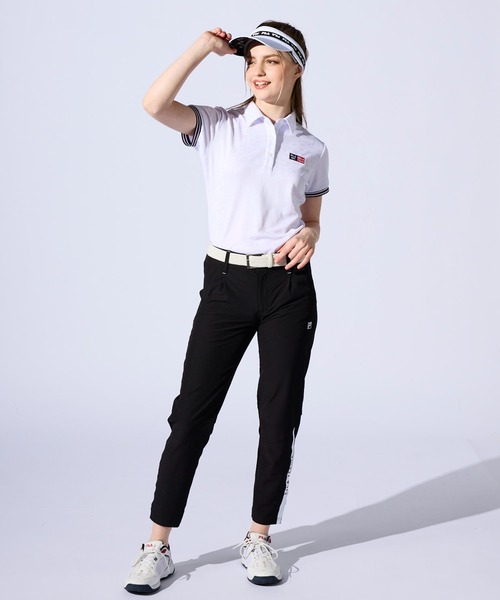 ブラウス シャツ 「FILA GOLF」タイポ柄　半袖シャツ　　「吸汗速乾/紫外線対策/UVケア」 レディース FILA GOLF ブラウス シャツ 「FILA GOLF」タイポ柄 半袖シャツ