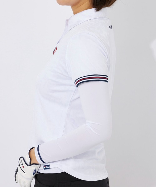 ブラウス シャツ 「FILA GOLF」タイポ柄　半袖シャツ　　「吸汗速乾/紫外線対策/UVケア」 レディース FILA GOLF ブラウス シャツ 「FILA GOLF」タイポ柄 半袖シャツ