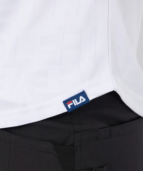 ブラウス シャツ 「FILA GOLF」タイポ柄　半袖シャツ　　「吸汗速乾/紫外線対策/UVケア」 レディース FILA GOLF ブラウス シャツ 「FILA GOLF」タイポ柄 半袖シャツ