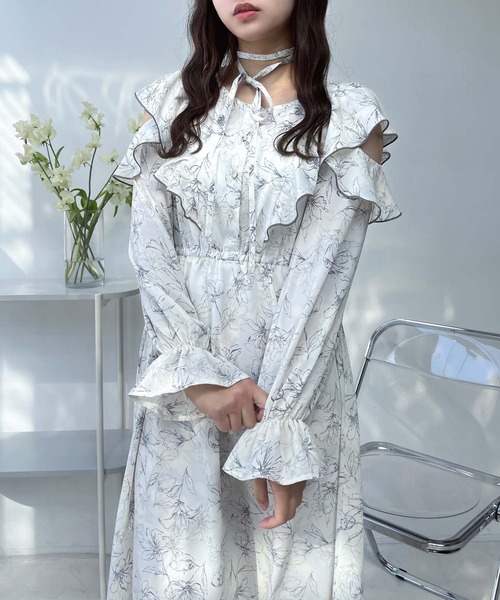 AS KNOW AS（アズノゥアズ） ワンピース ○アレンジリボン肩開き