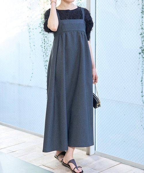 Rouge vif ワンピース デニムライクベアキャミワンピース