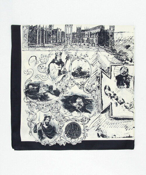 K.T KIYOKO TAKASE（K.T キヨコ タカセ） ストール マフラー 線画風