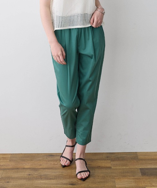 LE SOUK HOLIDAY スラックス パンツ 「接触冷感」タックテーパード