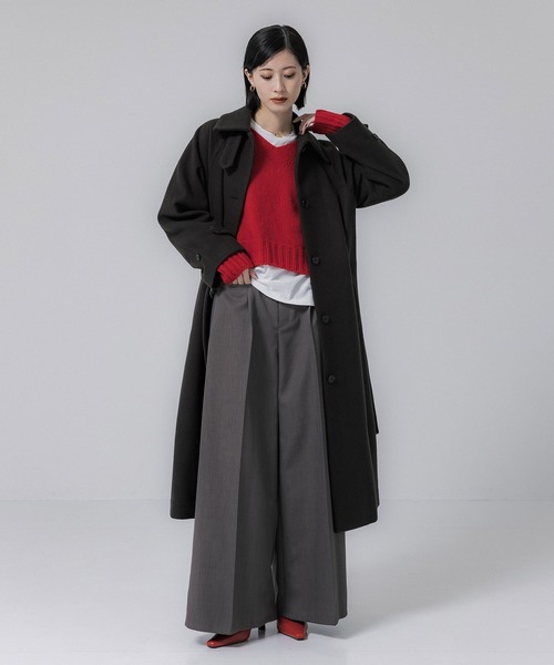 UNITED TOKYO ノーカラーコート ダークブラウン UNITED TOKYOのノーカラーコート（ブラウン系）を使ったレディース人気