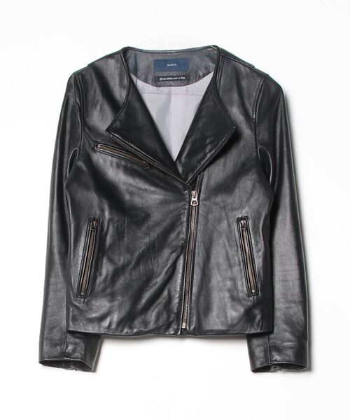 SHIPS（シップス） レザージャケット 38 ブラック レディース