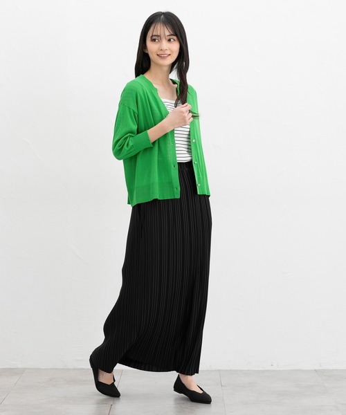 Honeys（ハニーズ） カーディガン 7分袖キーネックカーデ レディース