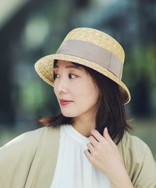 田中帽子店 麦わら帽子 帽子 ハット レディース 日本製 リボン麦わら帽
