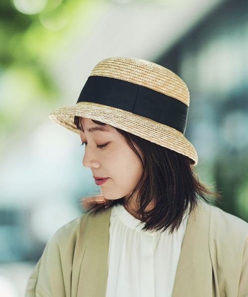田中帽子店 麦わら帽子 帽子 ハット レディース 日本製 リボン麦わら帽