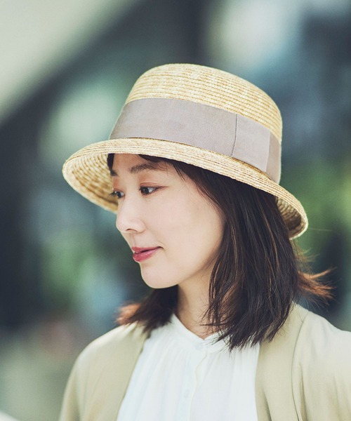 田中帽子店 帽子 ハット 日本製 リボン麦わら帽 シエル Ciel