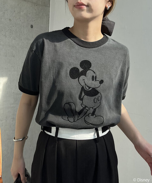 tシャツ GOOD ROCK SPEED/「Disney」MICKEY MOUSE/リンガーT レディース GOOD ROCK SPEED tシャツ 「GOOD SPEED」MICKEY / リンガーT