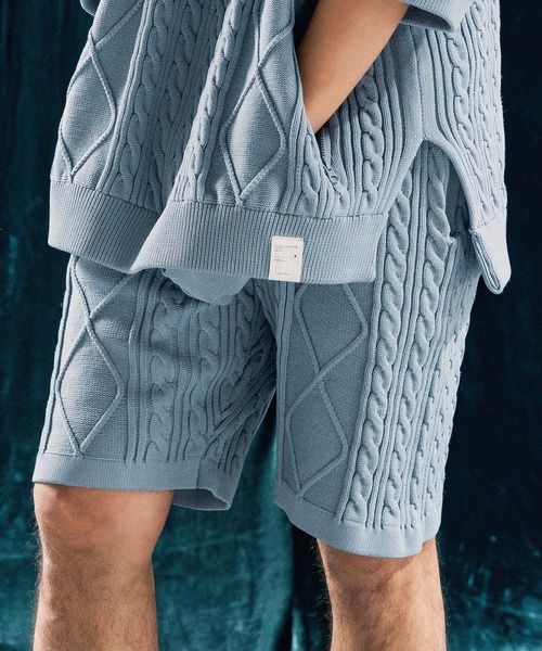 ANGENEHM（アンゲネーム） パンツ mp13333-Airy yarn cable stitch