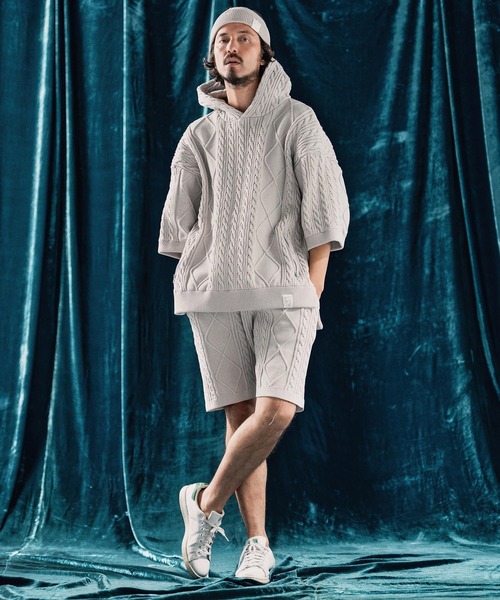 ANGENEHM（アンゲネーム） パンツ mp13333-Airy yarn cable stitch