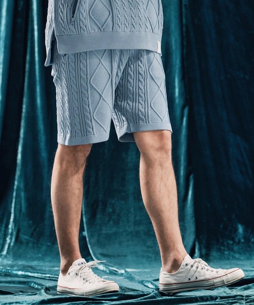 ANGENEHM（アンゲネーム） パンツ mp13333-Airy yarn cable stitch