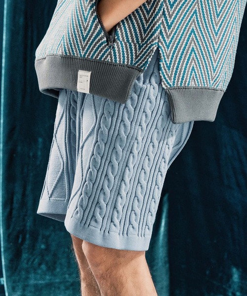 ANGENEHM（アンゲネーム） パンツ mp13333-Airy yarn cable stitch