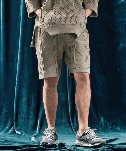 ANGENEHM（アンゲネーム） パンツ mp13333-Airy yarn cable stitch