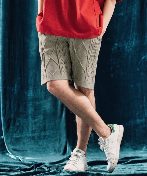 ANGENEHM（アンゲネーム） パンツ mp13333-Airy yarn cable stitch